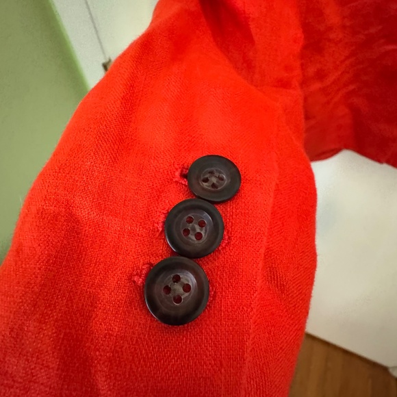 J.Crew Orange 100% Linen Schoolboy Blazer Jacket Casual Lined 37358 - Size 2! - Picture 7 of 7